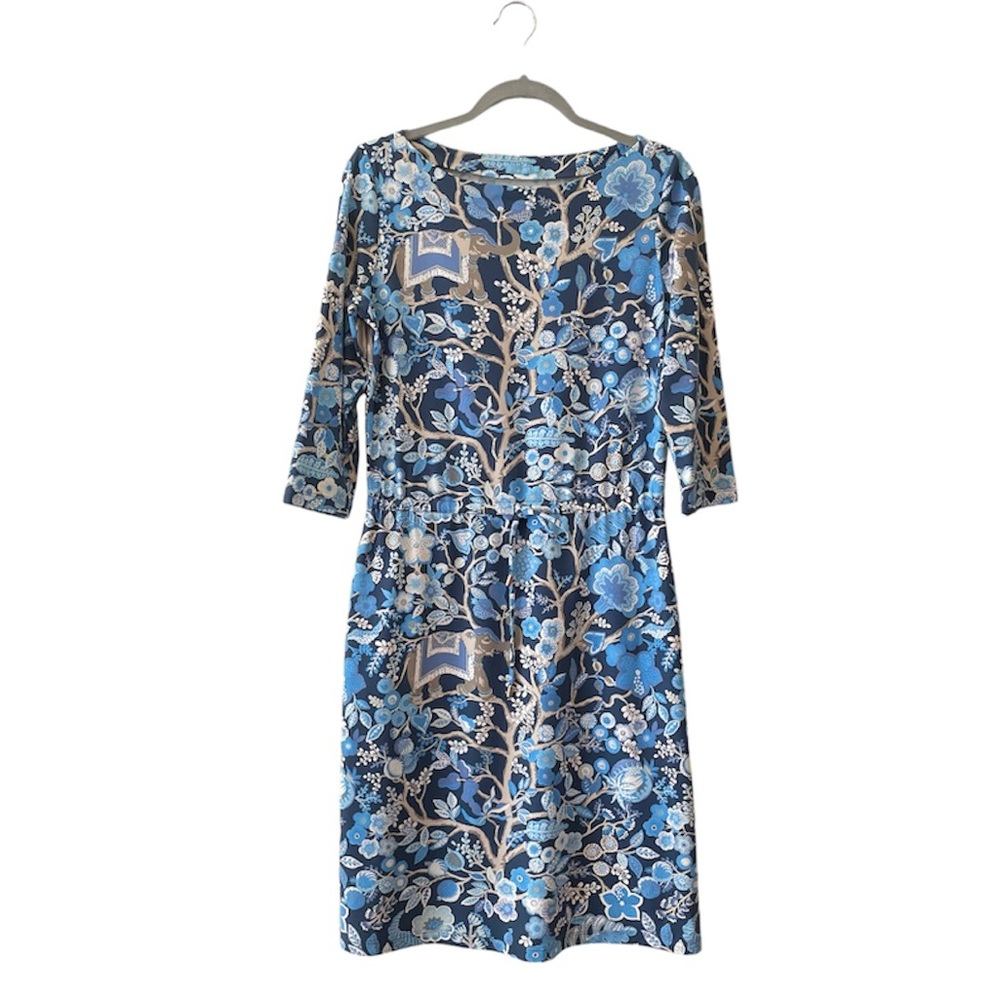 J Mclaughlin Catalina cloth dress Marianne Sucre Blossom floral blue M stretchy